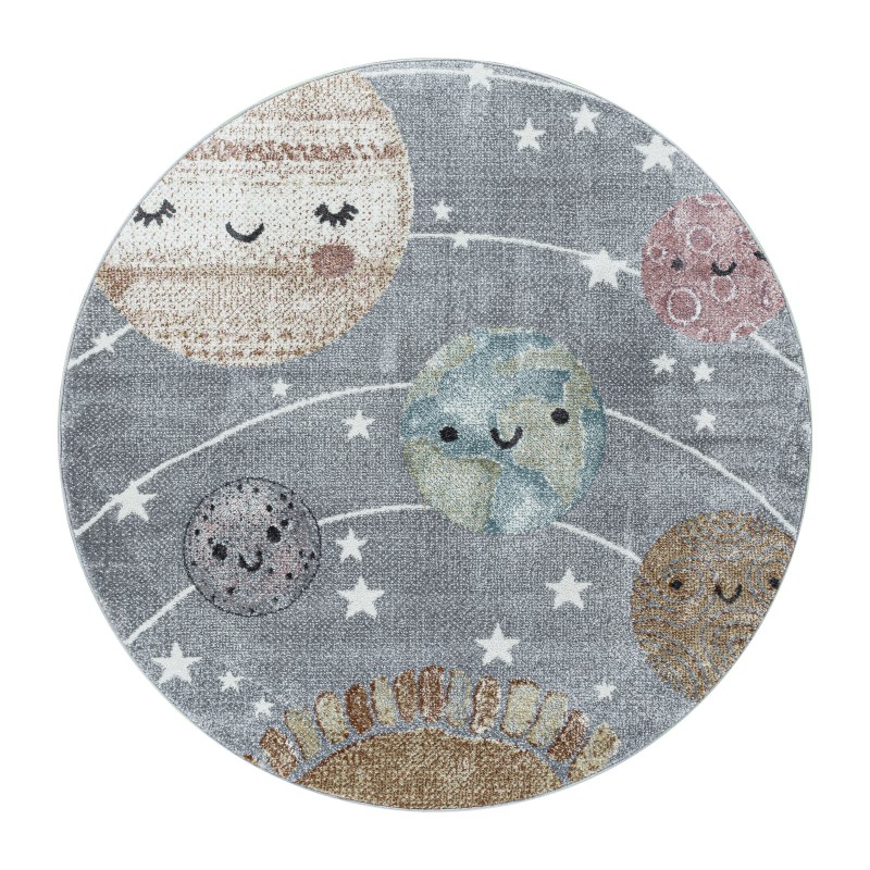 Funny Børnetæppe - Grå - 120X120 cm (Rundt)