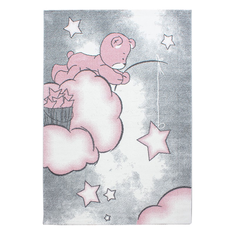 Kids Børne Tæppeløber Bjørn - Pink - 80x150 (Løber) billede