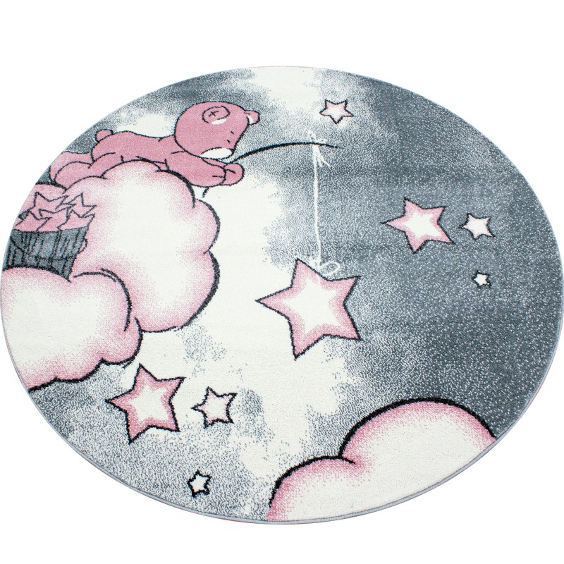 Børnetæppe Kids 580 tæppe - Pink - 120X120 cm (Rundt)
