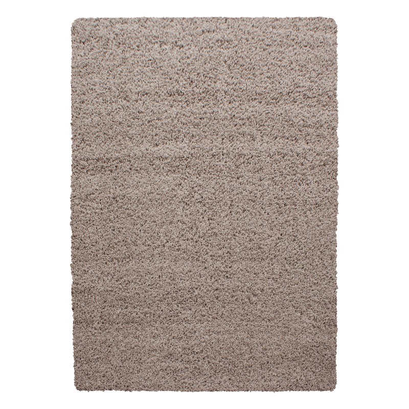 Life Shaggy tæppe Ensfarvet - Beige - 140x200 billede