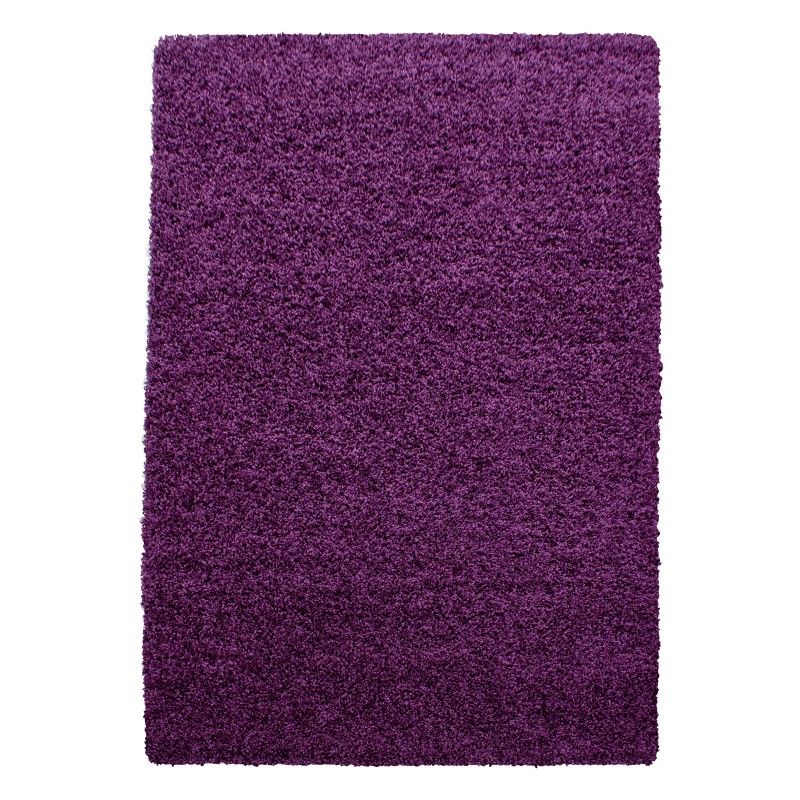 Life Shaggy tæppe Ensfarvet - Lilla - 160x230 billede