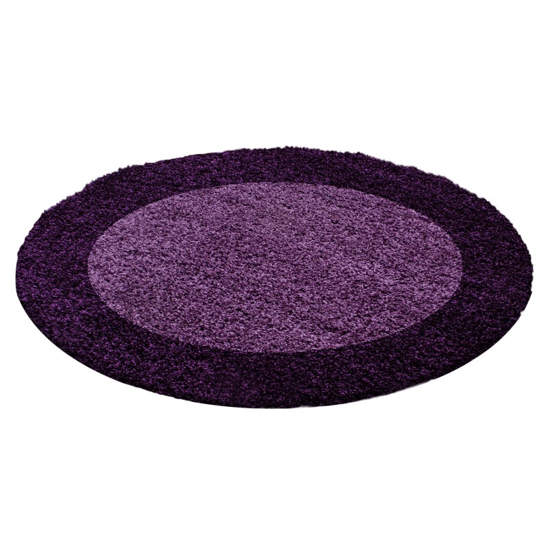 Life Rund Shaggy tæppe Ramme - Lilla - 120x120 (Rund) billede