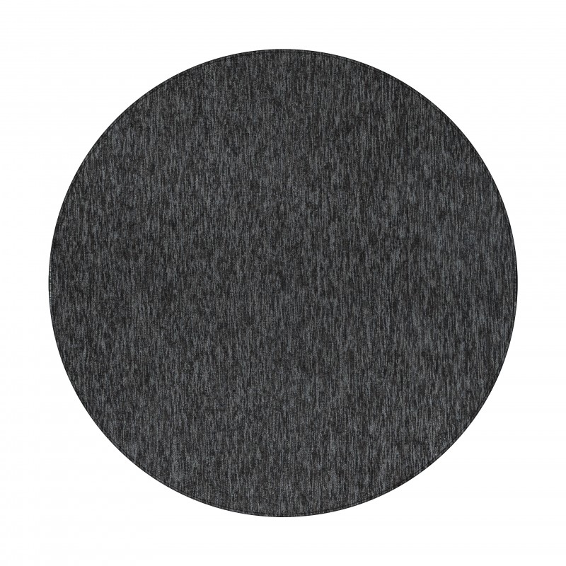 Nizza Rund Kortluvet tæppe Ensfarvet - Antracit - 120x120 (Rund)
