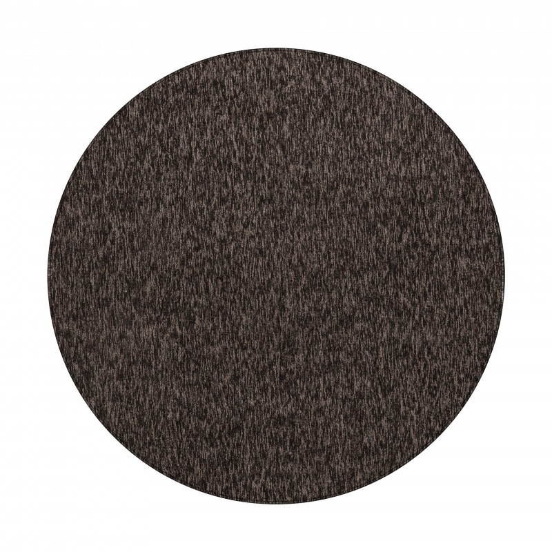 Nizza Rund Kortluvet tæppe Ensfarvet - Brun - 200x200 (Rund) billede