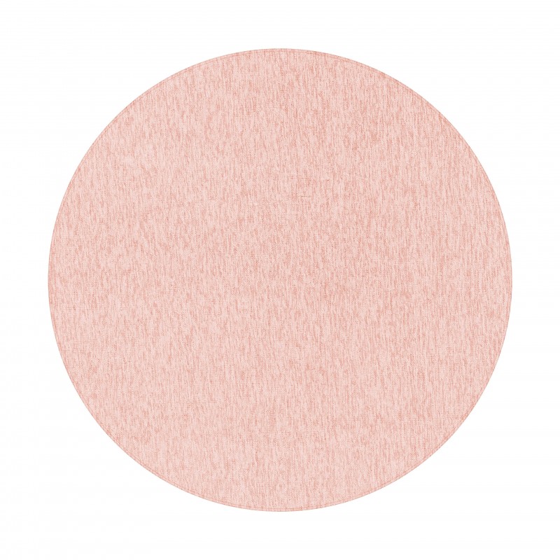 Nizza Rund Kortluvet tæppe Ensfarvet - Rosa - 120x120 (Rund)