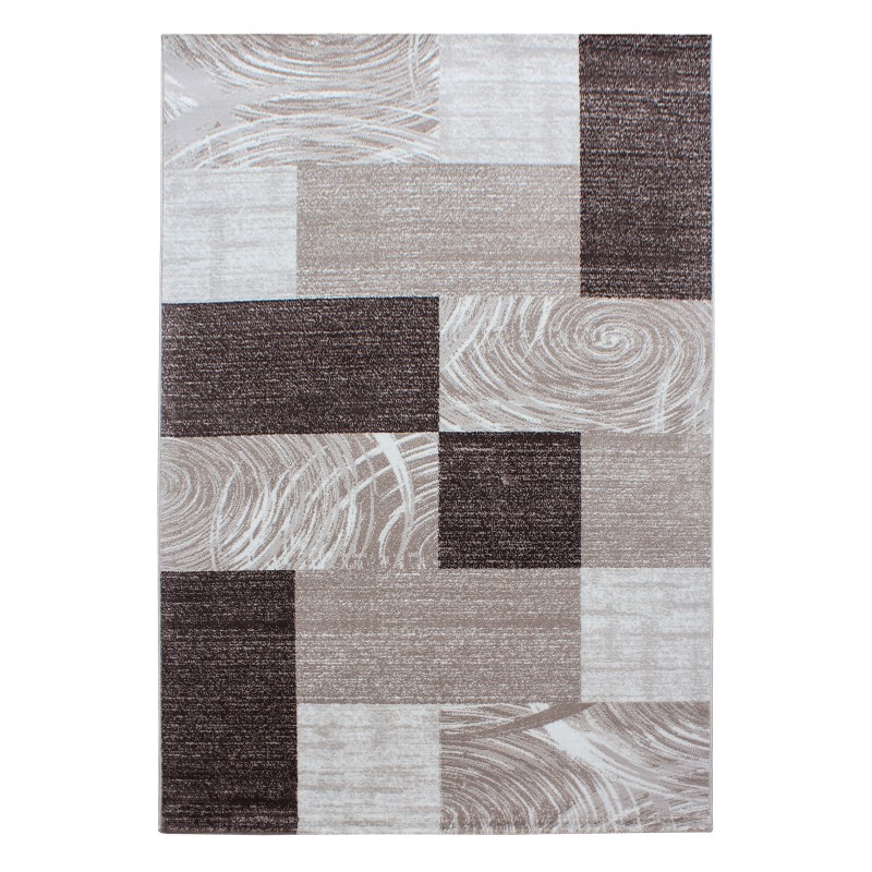 Parma Kortluvet tæppe Abstrakt Ternet - Brun - 140x200