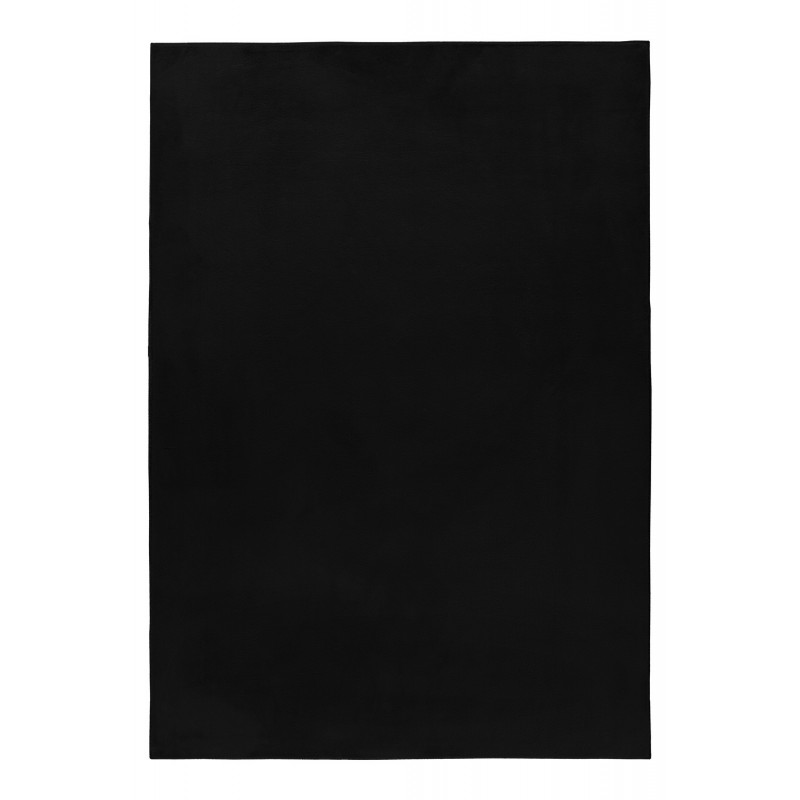 Pouffy Shaggy tæppe Ensfarvet - Sort - 140x200 billede