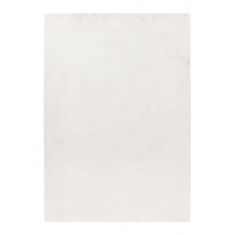 Pouffy Shaggy tæppe Ensfarvet - Creme - 160x230