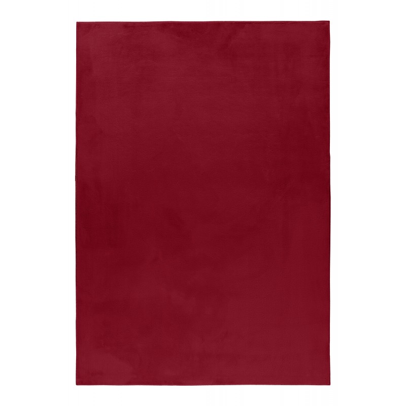 POUFFY unicolor rødt kortluvet gulvtæppe rektangel - 200 x 290 cm