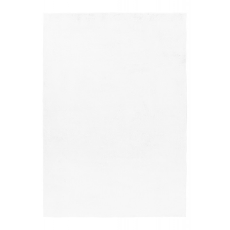 POUFFY Unicolor hvid rektangulært kortluvet tæppe - 160 x 230 cm