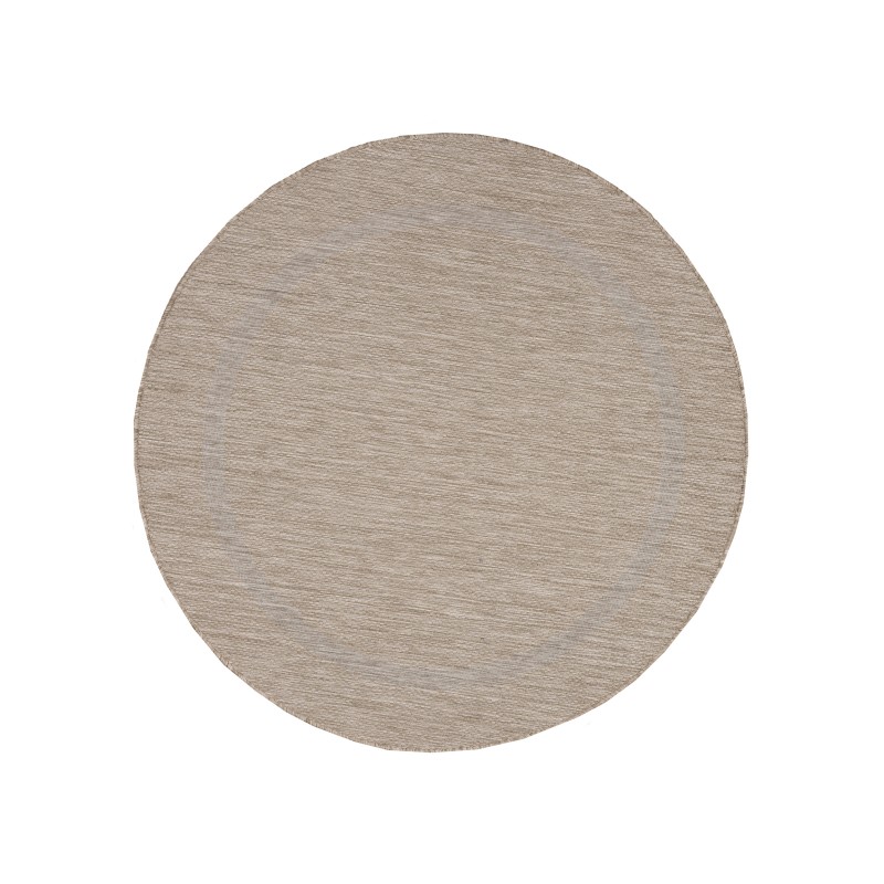 Relax Rund Udendørs tæppe Ensfarvet - Beige - 200x200 (Rund)