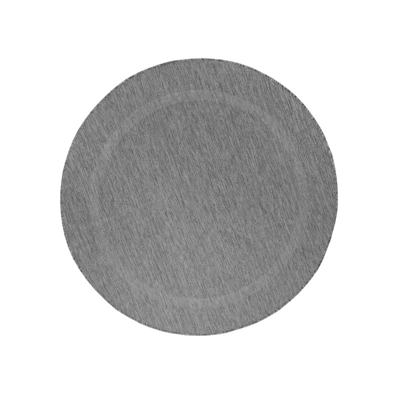 Relax Rund Udendørs tæppe Ensfarvet - Grå - 120x120 (Rund) billede