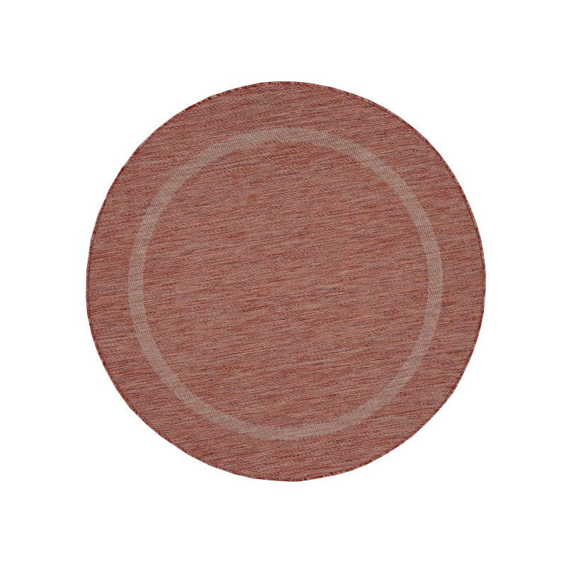 Relax Rund Udendørs tæppe Ensfarvet - Rød - 160x160 (Rund)
