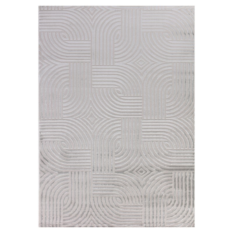 SAHARA 3D Design sølv kortluvet gulvtæppe rektangel - 280 x 370 cm