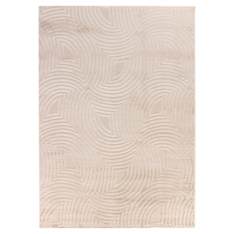 SAHARA beige rektangulært kortluvet tæppe med 3D-design - 240 x 340 cm