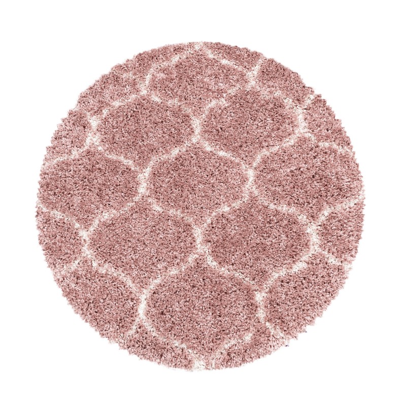 Salsa Rund Shaggy tæppe Skandinavisk - Rosa - 80 x 80 cm - rund