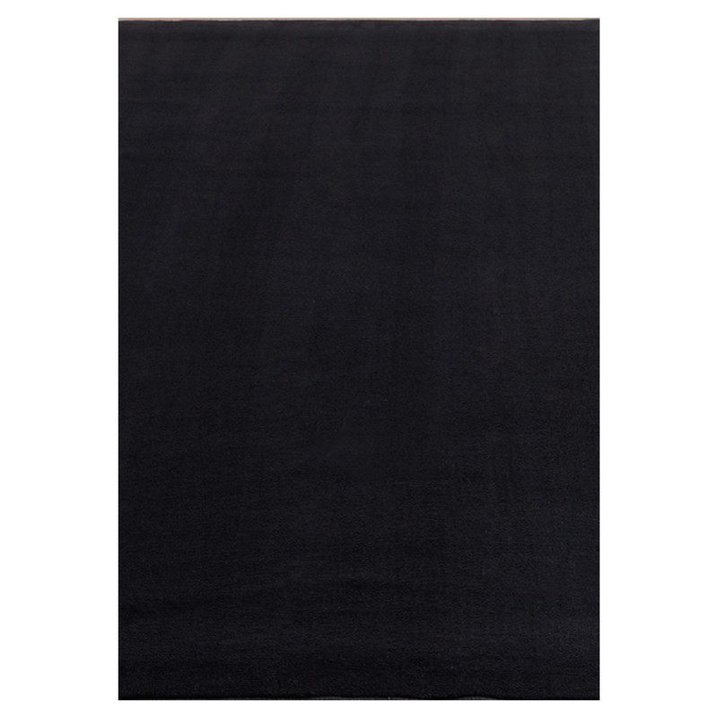 SKY Unicolor sort løber - kortluvet tæppe - 80 x 250 cm