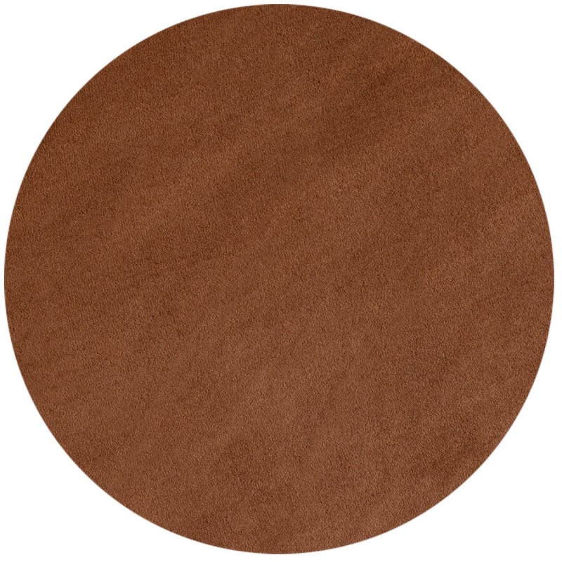 Sky Rund Kortluvet tæppe Ensfarvet - Brun - 120x120 (Rund) billede