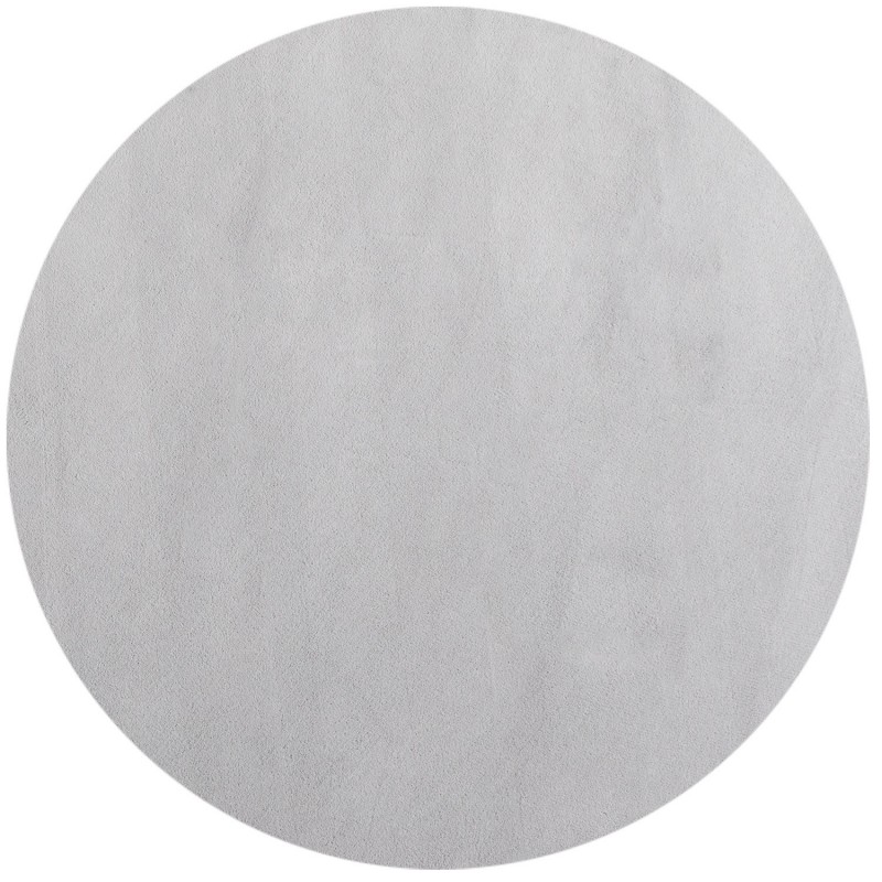 SKY Unicolor sølv rundt kortluvet tæppe - 200 x 200 cm