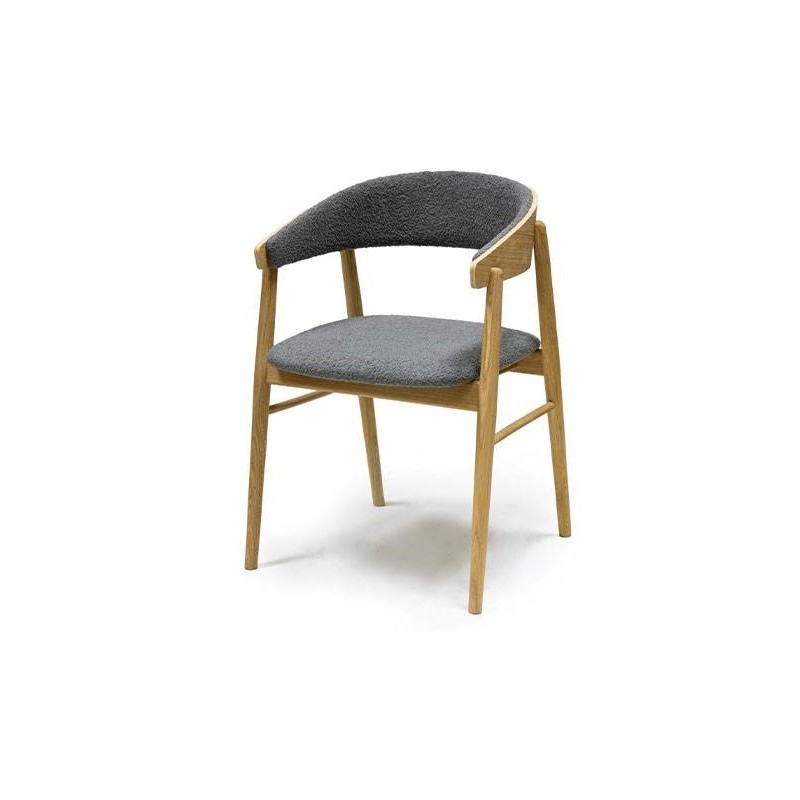 Maxwood spisebordsstol - eg olie med grå boucle stof