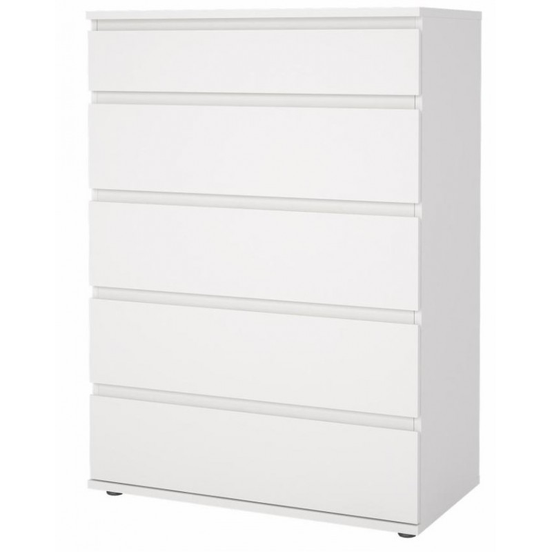 Millennium kommode 5 skuffer - Hvid billede