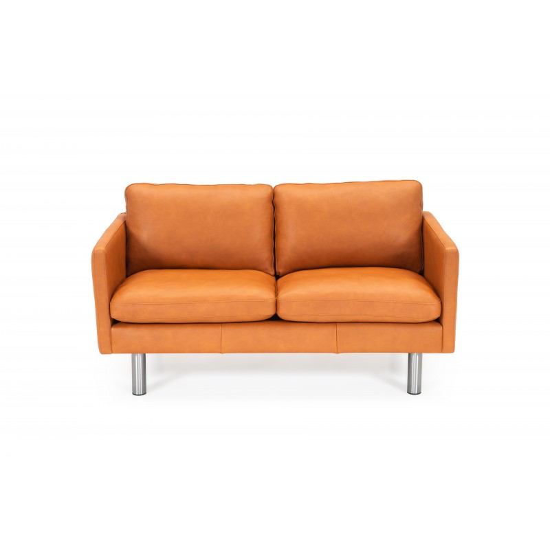 Glostrup 2 pers lædersofa Cognac