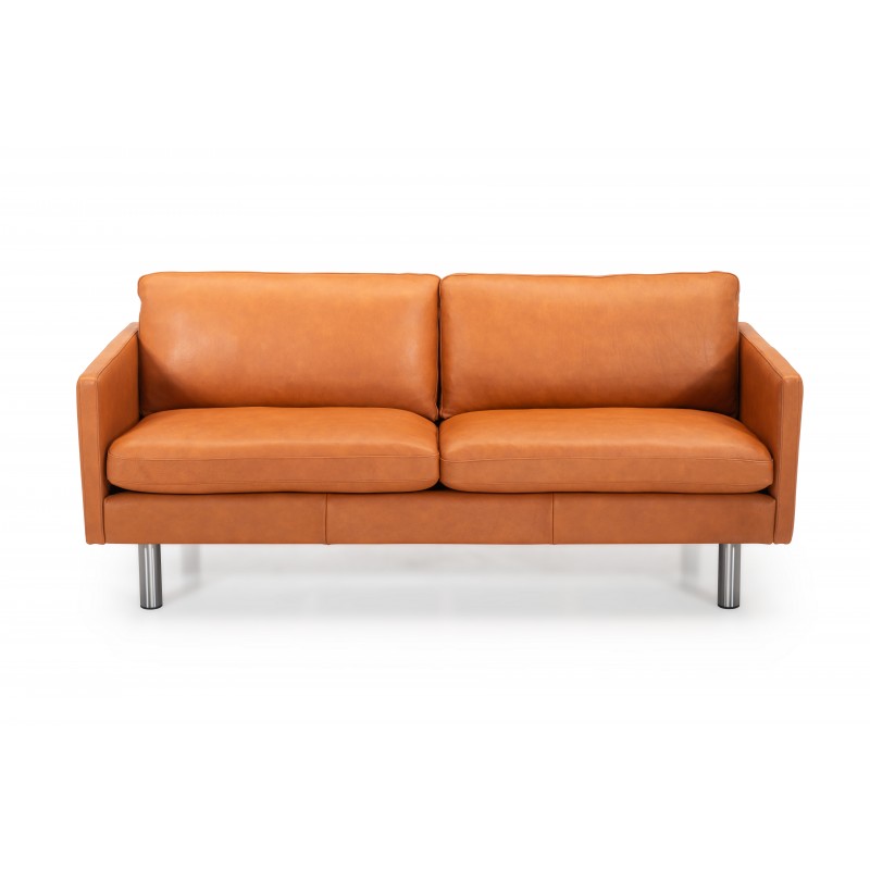 Glostrup 3 pers lædersofa Cognac