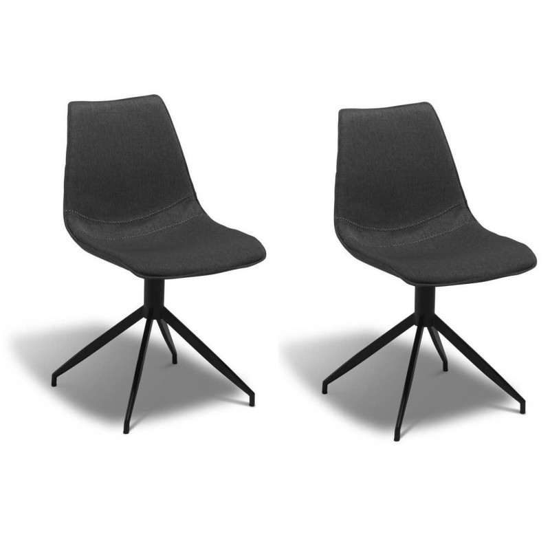 2 x Isabel Spisebordsstole mørkegrå stof