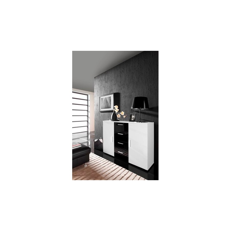 Kommode UNI Hvid/Sort/Hvid