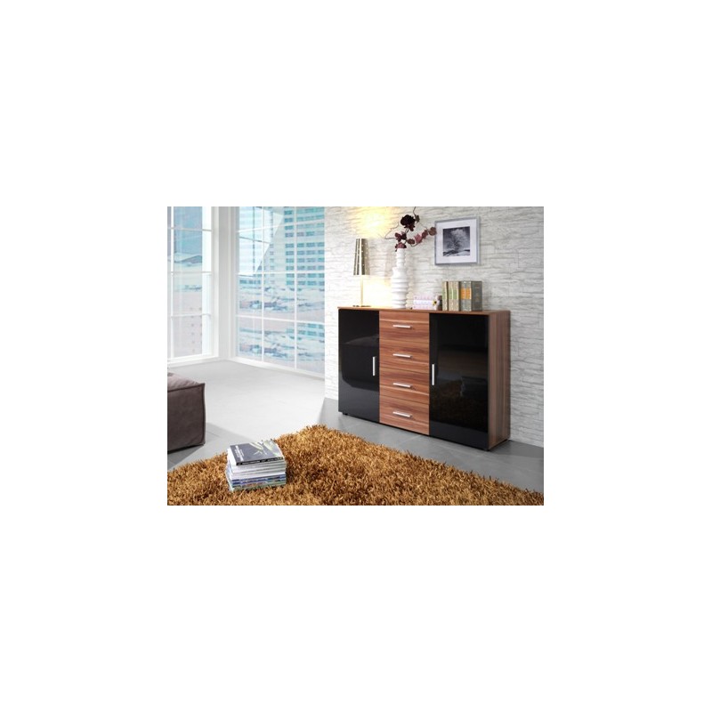 Kommode UNI blomme/Sort