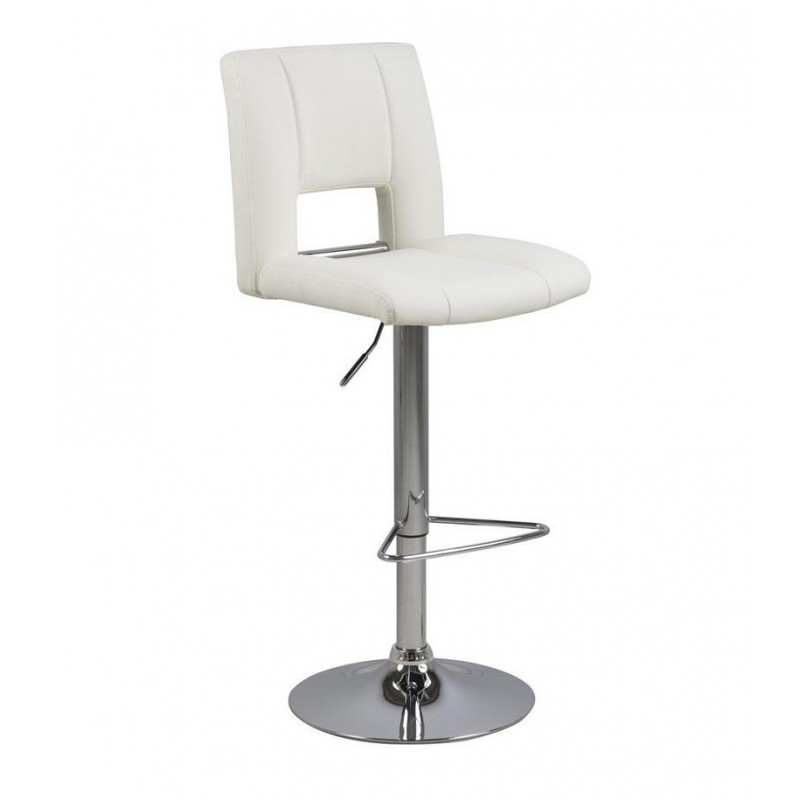 Barstol Signature Milora hvid PU-læder kromstel med drejefunktion justerbar højde 2 stk