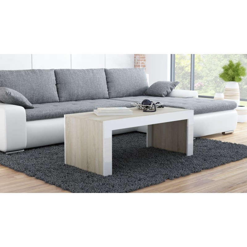 Sofabord TESS Sonoma eg. / Hvid Lath