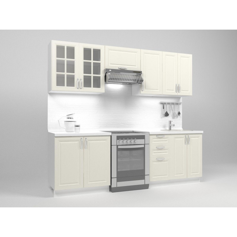 MICHELLA 240 cm Komplet Køkkensæt - Panna Cotta