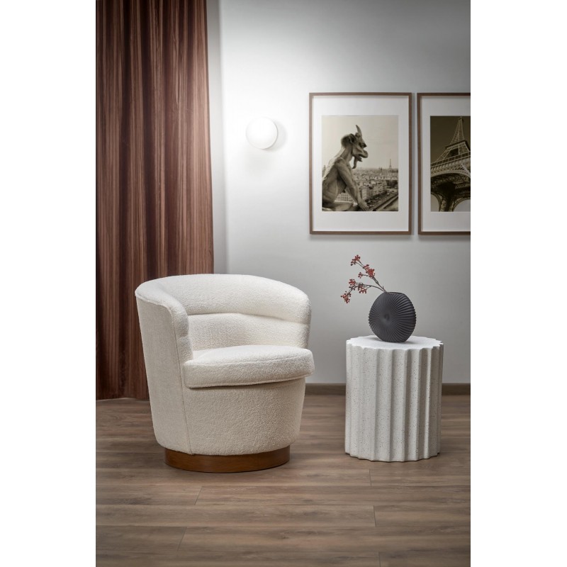 AMY lænestol Creme/Valnød