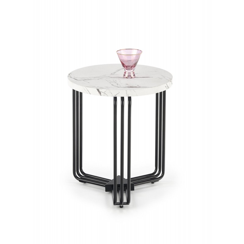 ANTICA S, sofabord Hvid marmor bordplade - Sort stel