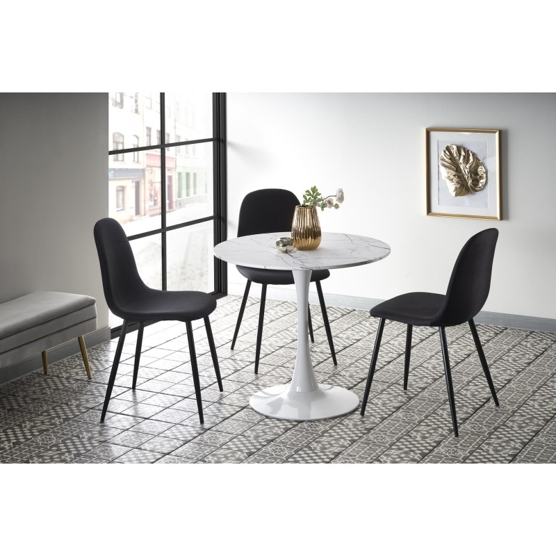DENVER bord, - top - Hvid marmor, ben - Hvid